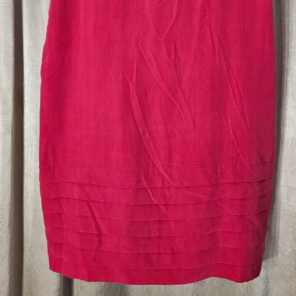 Vintage Y Lev pink silk shirt shift dress Womens 14 - Picture 8 of 9